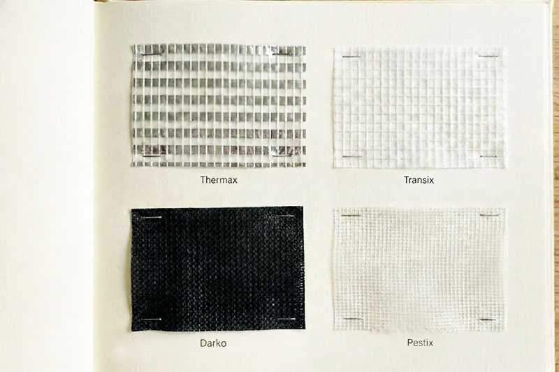 INSONSHADE screen and net fabric samples
